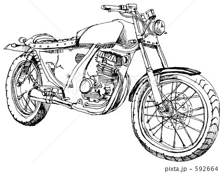 単車 二輪車 オートバイのイラスト素材 592664 Pixta