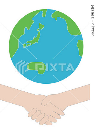 握手 エコ 協力 和平のイラスト素材