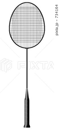 ラケット バドミントン 羽球 黒色のイラスト素材