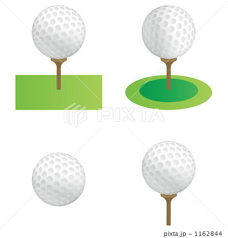 ゴルフボール ティー 白抜き スポーツ用品の写真素材