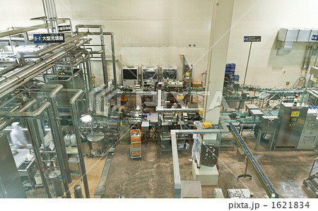 食品工場 工場 作業着 稼働の写真素材