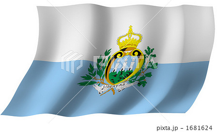 国旗 旗 サンマリノ サンマリノ共和国の写真素材