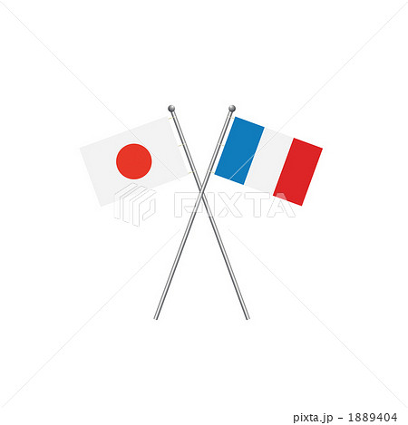 日仏 旗 国旗 仏国のイラスト素材