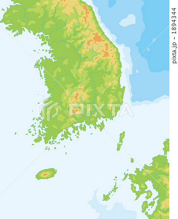 朝鮮半島 地図 韓国のイラスト素材