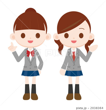 人物 女児 二人 親友のイラスト素材