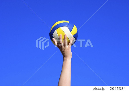 手 バレーボール ボール 腕の写真素材