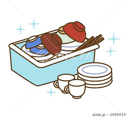 食器 洗い物 お椀 茶碗のイラスト素材