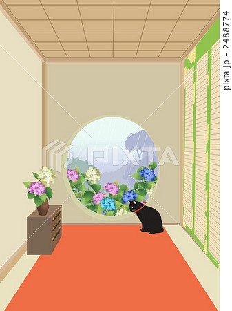 和室 丸窓 Cg イラストのイラスト素材