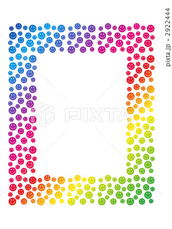 フレーム 縁取り 飾り枠 スマイルのイラスト素材