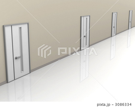 ドア ドアノブ 廊下 室内のイラスト素材