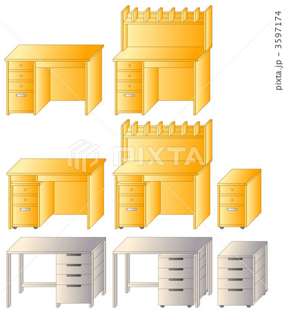 勉強机のイラスト素材
