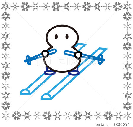 スキー 雪だるま 結晶 雪のイラスト素材