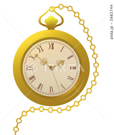 懐中時計 イラスト 金時計 Cgのイラスト素材