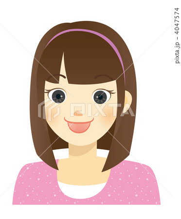 セミロング 女の子 顔 アイコン アップのイラスト素材 セミロング 女の子 顔 アイコン アップのイラスト素材