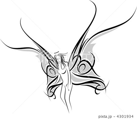 蝶のタトゥー デザインのイラスト素材