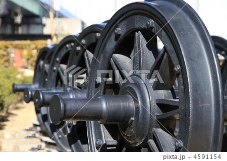 車輪 鉄道車輪 スポーク 車軸の写真素材