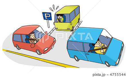譲らない 運転のイラスト素材