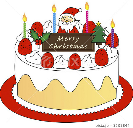 クリスマスケーキ ショートケーキ いちごショート 苺ショートのイラスト素材