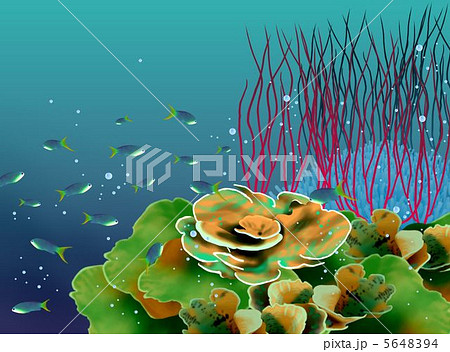 魚群 泡 綺麗 水中のイラスト素材