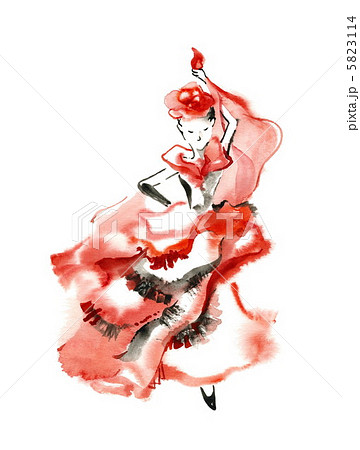 フラメンコ スペイン 趣味 ダンサーのイラスト素材