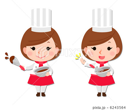 パティシエ 女性 女の子のイラスト素材