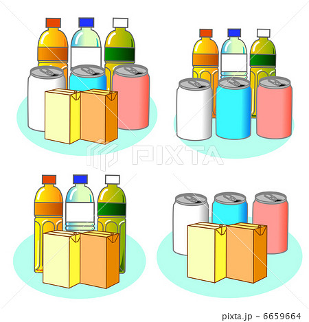 容器 ペットボトル オレンジジュース 缶ジュースのイラスト素材