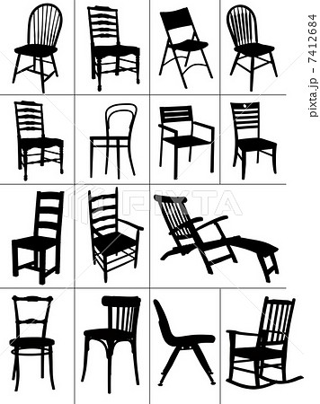 家具 シルエット 椅子 インテリアのイラスト素材