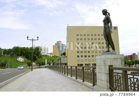 港町 釧路 花時計 釧路市の写真素材