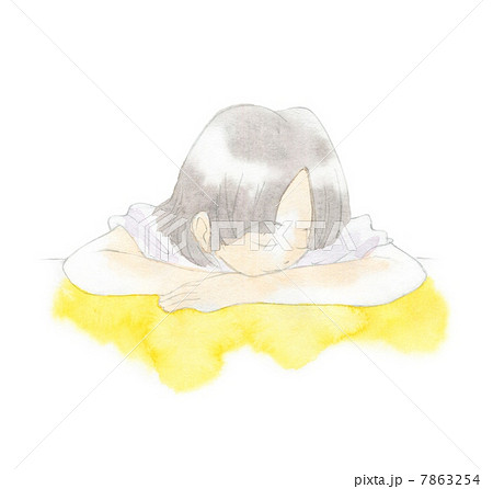 眠る 居眠り 寝る 女の子のイラスト素材