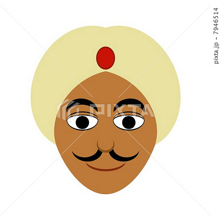 インド人 男性 外国人 顔面のイラスト素材
