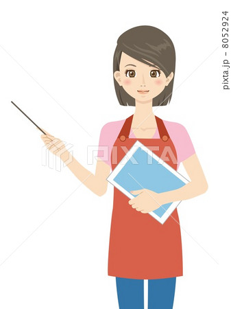 説明 料理家 料理研究家 指示棒のイラスト素材