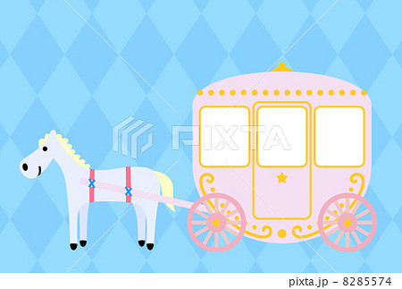 馬 馬車 かわいい イラストの写真素材