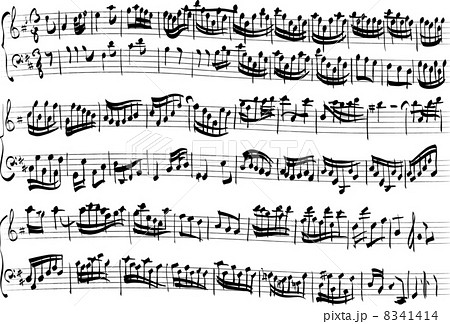 五線譜 楽譜 バロック ミュージックのイラスト素材