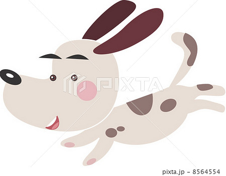 イラスト 動物 犬 走るの写真素材