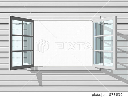 両開き窓 イラストの写真素材