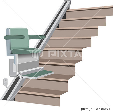 階段昇降機のイラスト素材