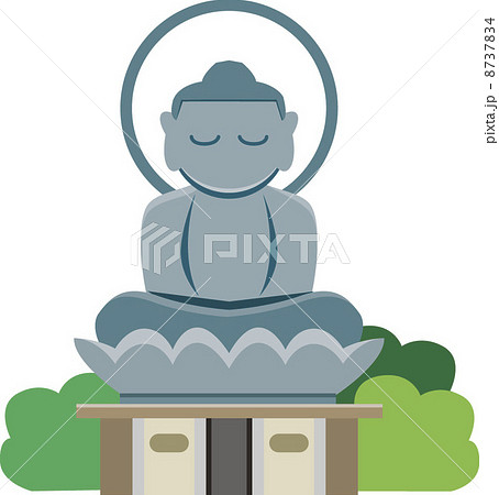 大仏 座像 イラスト 仏像のイラスト素材