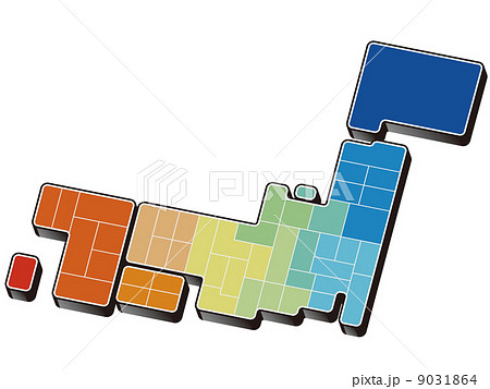 日本地図 日本列島 日本 略図のイラスト素材