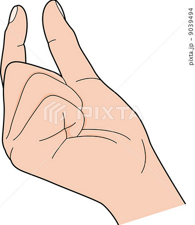 手 右手 つまむ 人差し指のイラスト素材 Pixta