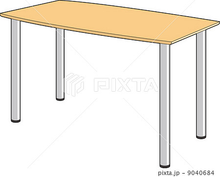 テーブル 机 パイプ足 ダイニングテーブルのイラスト素材