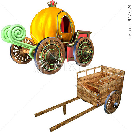 イラスト シンデレラ かぼちゃの馬車 馬車のイラスト素材