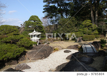 日本庭園 枯山水 伊丹 日本建築の写真素材