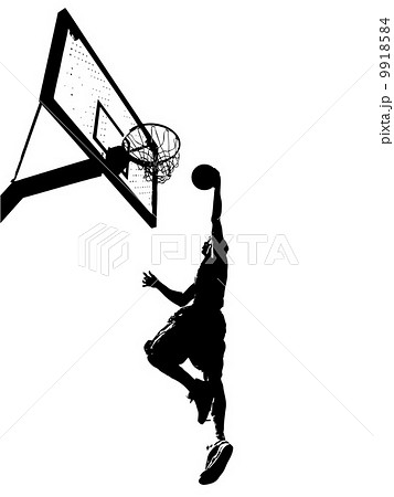 シルエット 選手 バスケットボール バスケのイラスト素材 Pixta