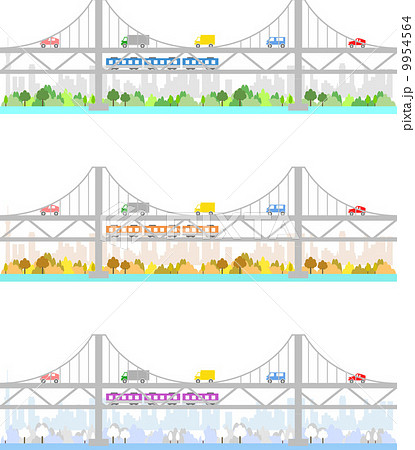 吊り橋のイラスト素材