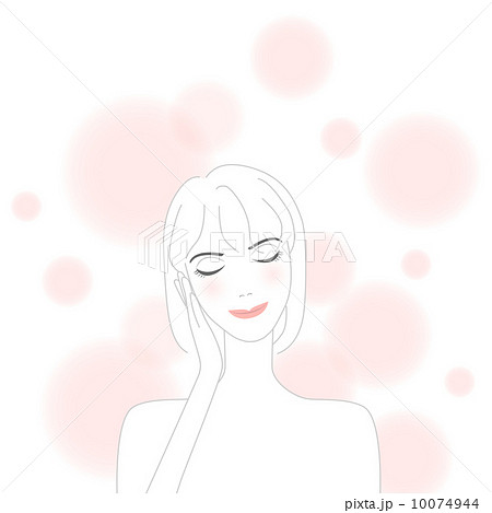 メイク用 顔 イラスト モノクロのイラスト素材