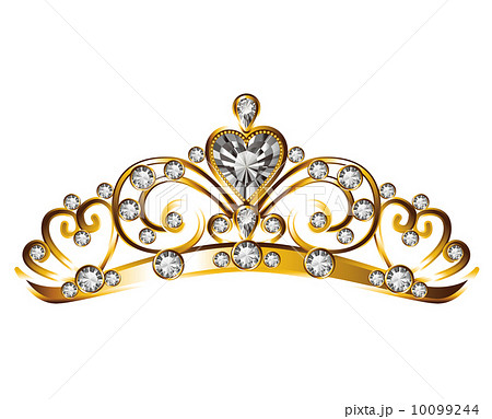 ティアラ ウエディング 王冠 ラインストーンのイラスト素材