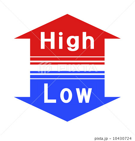 High Low マーク ハイ High ハイアンドロー アイコンの写真素材