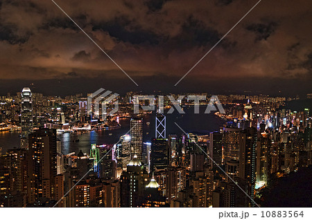 夜景 香港 100万ドルの写真素材 - PIXTA