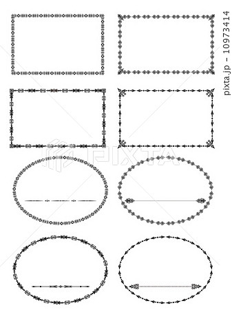 飾り罫 アンティーク ライン 黒の写真素材