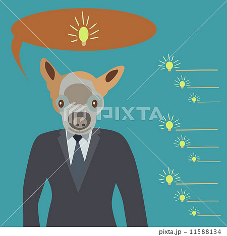 犬 いぬ スーツ かわいいのイラスト素材